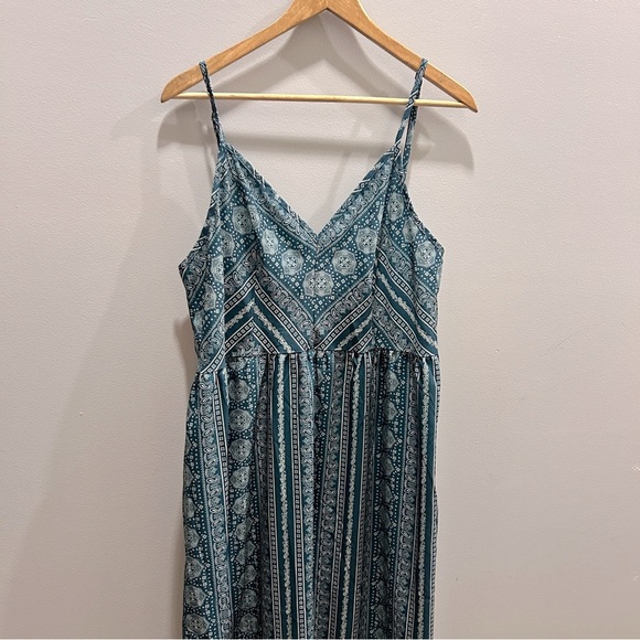 Dark Teal Bohemian Maxi Dress 1XL - Picture 1 of 5